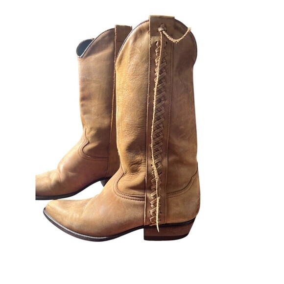 Guess by Georges Marciano Womens Mid Calf Suede Boots Brown Size 7.5 Y2K Western - Picture 3 of 10